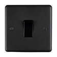 This is an image showing Eurolite Stainless Steel 1 Gang Switch - Matt Black (With Black Trim) mb1swb available to order from trade door handles, quick delivery and discounted prices.