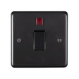 This is an image showing Eurolite Stainless Steel 20Amp Switch with Neon Indicator - Matt Black (With Black Trim) mb20aswnb available to order from trade door handles, quick delivery and discounted prices.