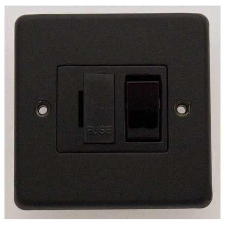 This is an image showing Eurolite Stainless steel Switched Fuse Spur - Matt Black (With Black Trim) mbswfb available to order from trade door handles, quick delivery and discounted prices.