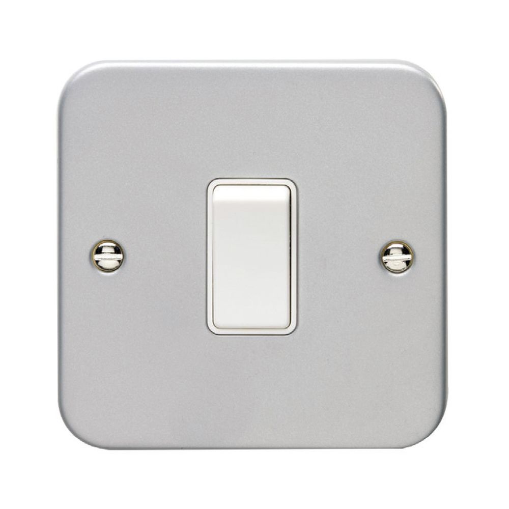 This is an image showing Eurolite Metal Clad 1 Gang Switch - Metal Clad mc1sww available to order from trade door handles, quick delivery and discounted prices.