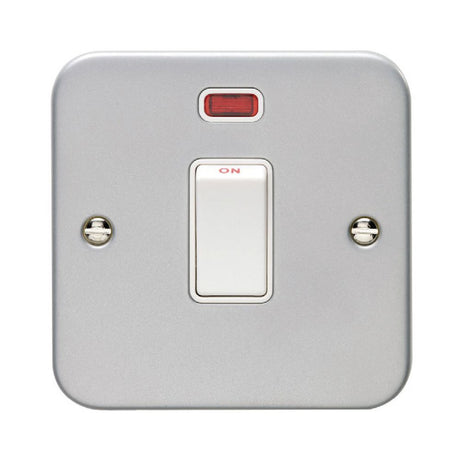 This is an image showing Eurolite Metal Clad 20Amp Switch with Neon Indicator - Metal Clad mc20aswnw available to order from trade door handles, quick delivery and discounted prices.