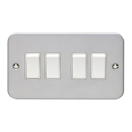 This is an image showing Eurolite Metal Clad 4 Gang Switch - Metal Clad mc4sww available to order from trade door handles, quick delivery and discounted prices.
