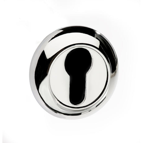 Mediterranean Door Furniture Polished Chrome / Euro Profile Escutcheons Mediterranean Euro Escutcheon on Round "C" Rose - Polished Chrome