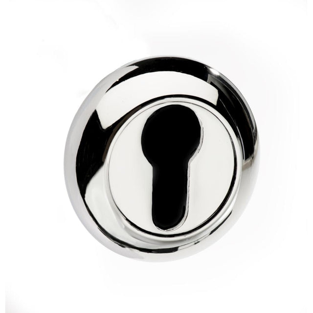 Mediterranean Door Furniture Polished Chrome / Euro Profile Escutcheons Mediterranean Euro Escutcheon on Round "C" Rose - Polished Chrome