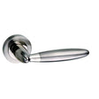 Mediterranean Door Furniture Satin Nickel/Polished Nickel / Round Rose Mediterranean Gibraltar Lever on Round Rose - Satin Nickel/Polished Nickel