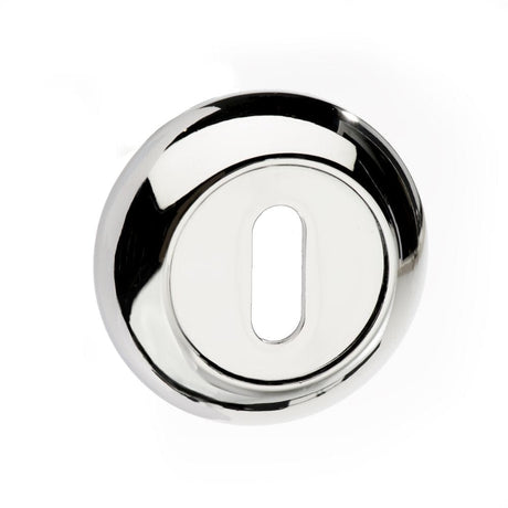 Mediterranean Door Furniture Polished Chrome / Mortice Key Profile Escutcheons Mediterranean Key Escutcheon on Round "C" Rose - Polished Chrome