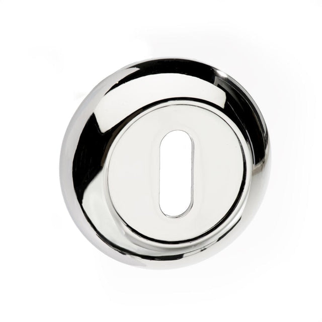 Mediterranean Door Furniture Polished Chrome / Mortice Key Profile Escutcheons Mediterranean Key Escutcheon on Round "C" Rose - Polished Chrome