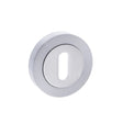 Mediterranean Door Furniture Satin Chrome/Polished Chrome / Mortice Key Profile Escutcheons Mediterranean Key Escutcheon on Round Rose - Satin Chrome/Polished Chrome