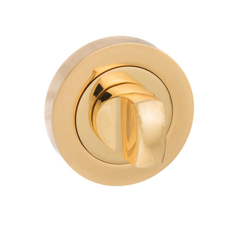 Mediterranean Door Furniture Polished Brass / No Mediterranean WC Turn and Release on Round Rose - Polished Brass