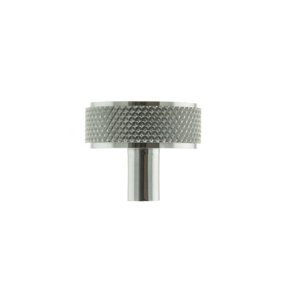 Millhouse Brass Cabinet Hardware Polished Chrome / Cabinet Knobs Millhouse Brass Hargreaves Disc Knurled Cabinet Knob Concealed Fix - Pol. Chrome