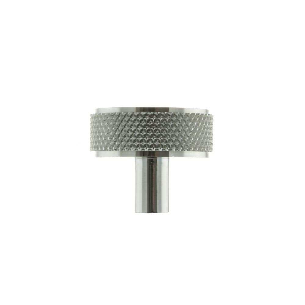 Millhouse Brass Cabinet Hardware Polished Chrome / Cabinet Knobs Millhouse Brass Hargreaves Disc Knurled Cabinet Knob Concealed Fix - Pol. Chrome