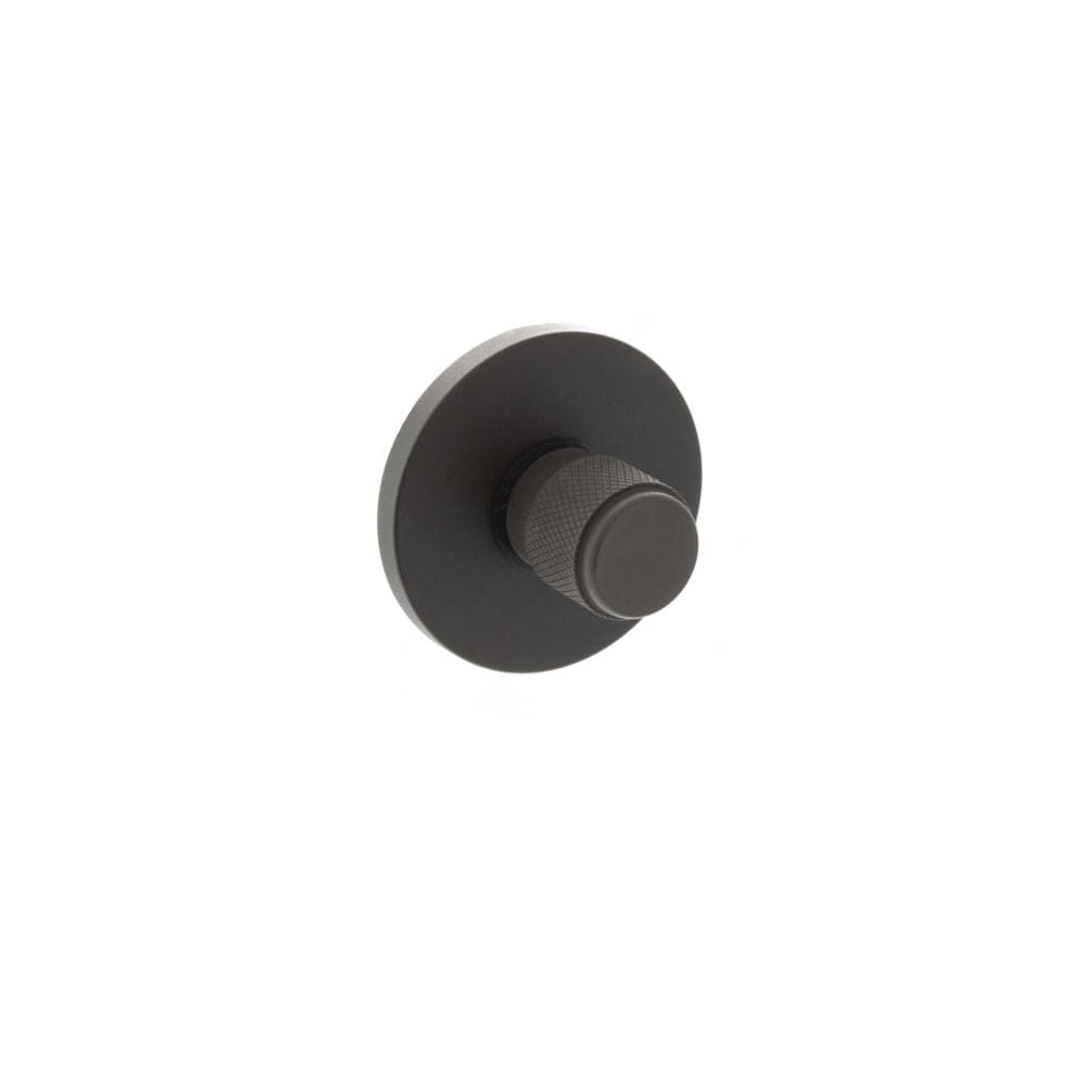 Millhouse Brass Door Furniture Urban Dark Bronze / No Millhouse Brass Knurled WC Turn and Release on 5mm Slimline Round Rose - Urban D