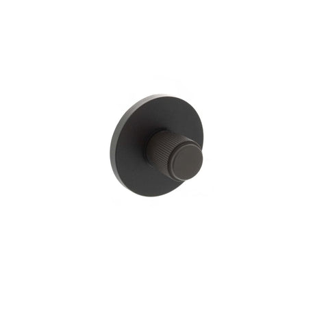 Millhouse Brass Door Furniture Urban Dark Bronze / No Millhouse Brass Linear WC Turn and Release on 5mm Slimline Round Rose - Urban Da