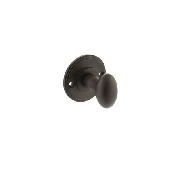 Millhouse Brass Door Furniture Urban Dark Bronze / No Millhouse Brass Solid Brass Oval WC Turn and Release - Urban Dark Bronze
