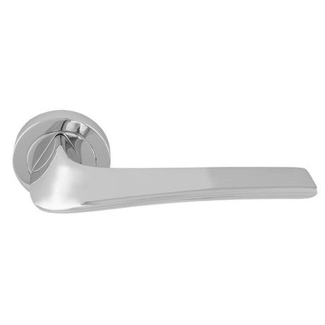This is an image of a Manital - Master lever on round rose - Polished Chrome ms5cp that is availble to order from Trade Door Handles in Kendal.