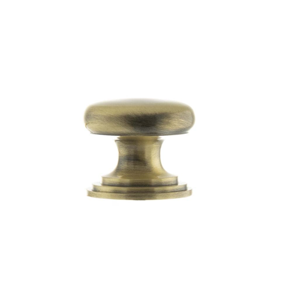 Old English Cabinet Hardware Antique Brass / Cabinet Knobs / 32mm Dia. Old English Lincoln Solid Brass Cabinet Knob 32mm Concealed Fix - Ant. Brass