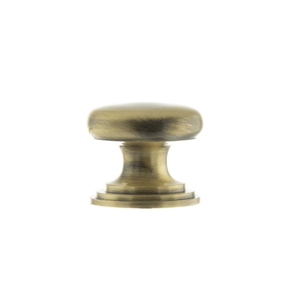 Old English Cabinet Hardware Antique Brass / Cabinet Knobs / 32mm Dia. Old English Lincoln Solid Brass Cabinet Knob 32mm Concealed Fix - Ant. Brass