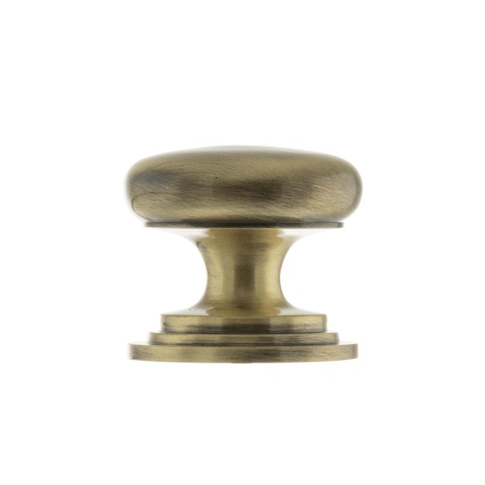 Old English Cabinet Hardware Antique Brass / Cabinet Knobs / 38mm Dia. Old English Lincoln Solid Brass Cabinet Knob 38mm Concealed Fix - Ant. Brass