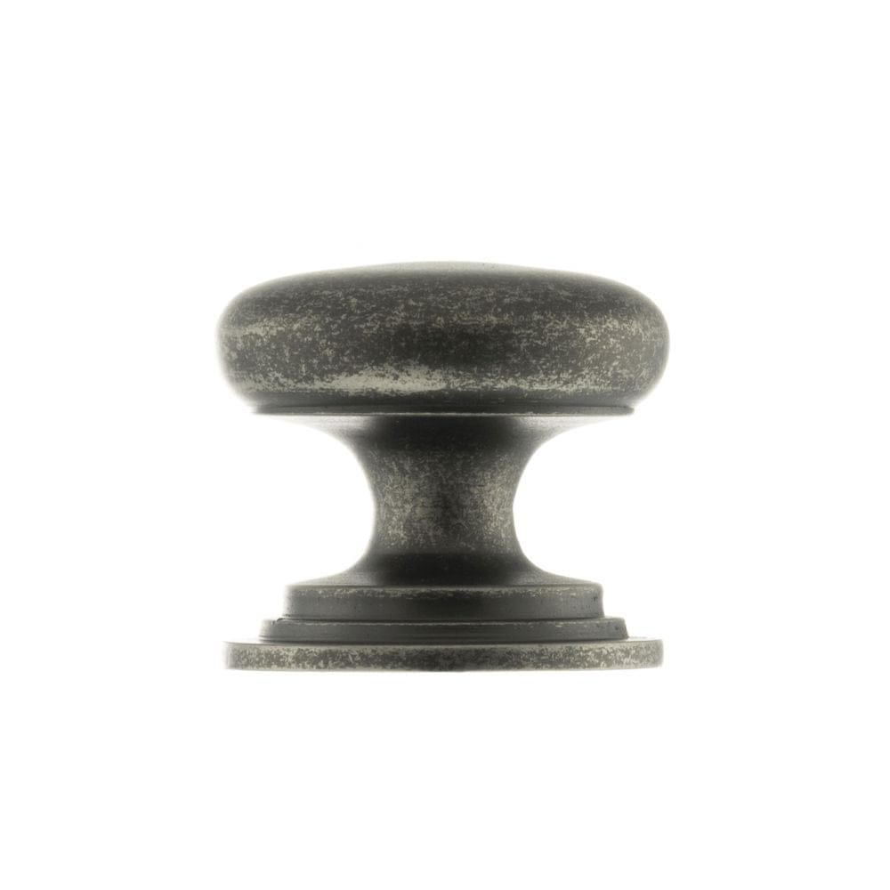 Old English Cabinet Hardware Distressed Silver / Cabinet Knobs / 38mm Dia. Old English Lincoln Solid Brass Cabinet Knob 38mm Concealed Fix - Distressed Si