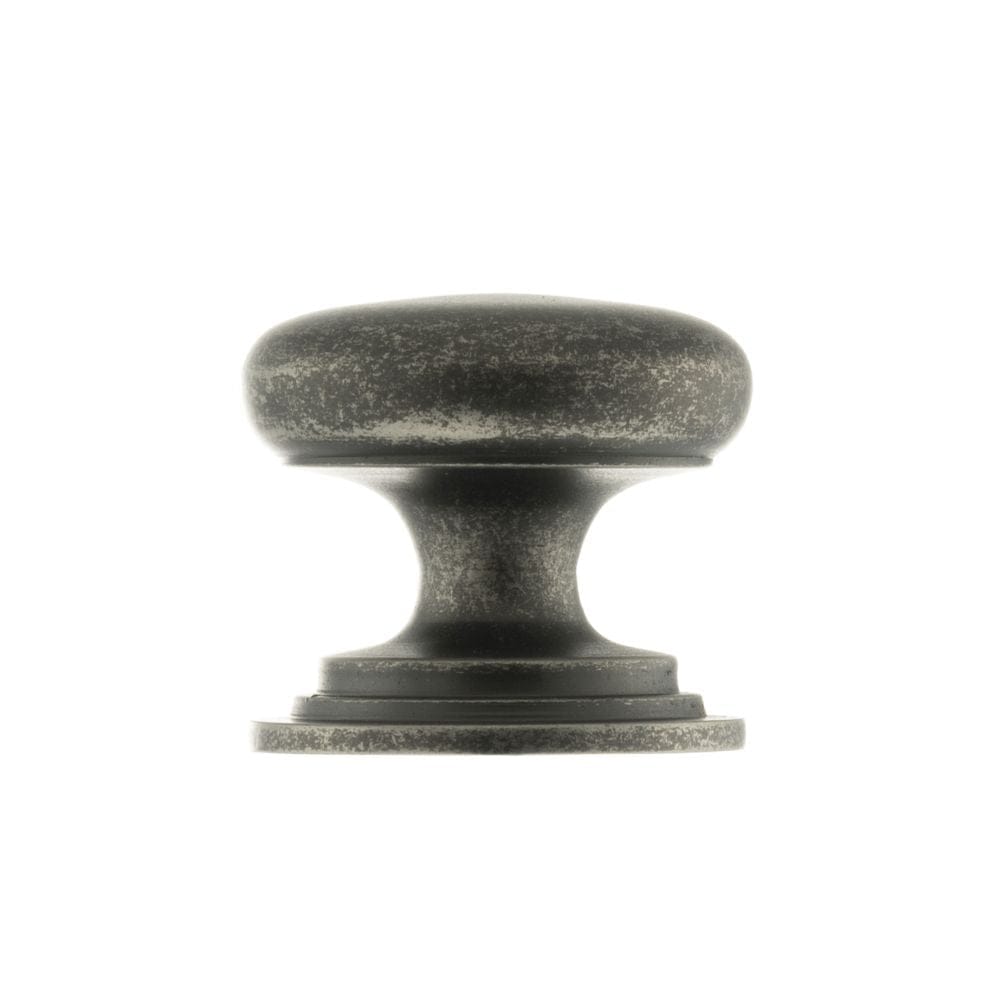 Old English Cabinet Hardware Distressed Silver / Cabinet Knobs / 38mm Dia. Old English Lincoln Solid Brass Cabinet Knob 38mm Concealed Fix - Distressed Si