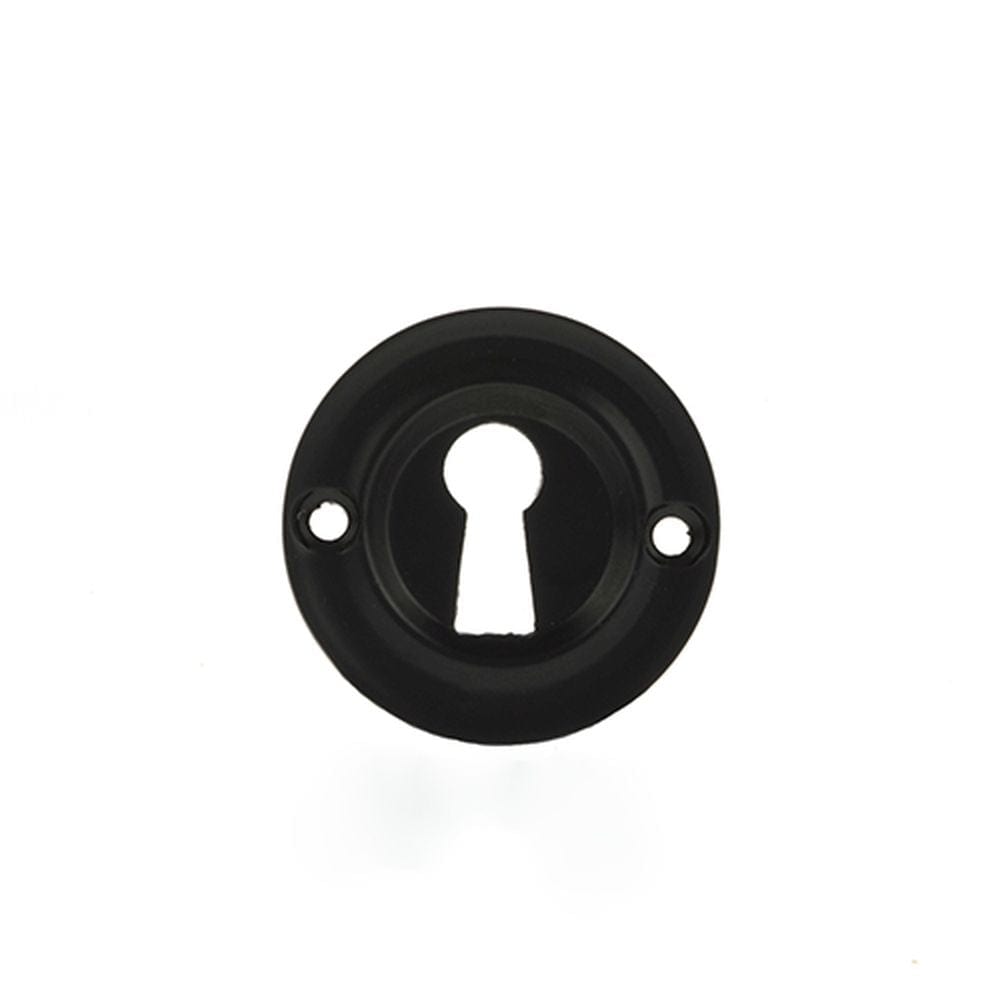 Old English Door Furniture Matt Black / Mortice Key Profile Escutcheons Old English Solid Brass Open Key Hole Escutcheon - Matt Black