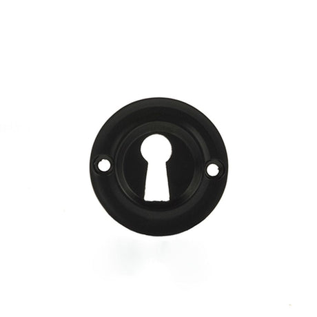 Old English Door Furniture Matt Black / Mortice Key Profile Escutcheons Old English Solid Brass Open Key Hole Escutcheon - Matt Black