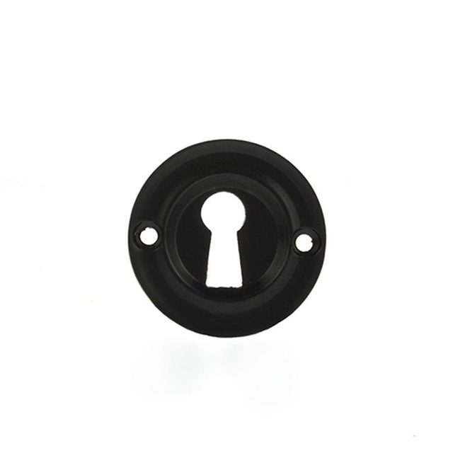 Old English Door Furniture Matt Black / Mortice Key Profile Escutcheons Old English Solid Brass Open Key Hole Escutcheon - Matt Black