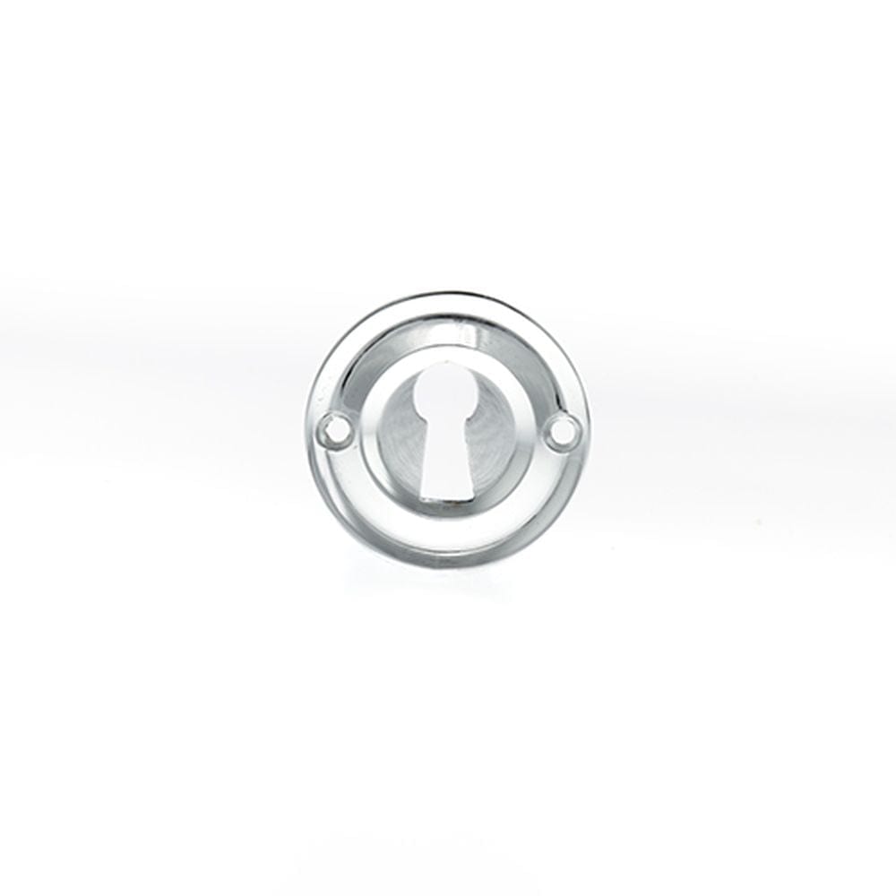 Old English Door Furniture Polished Chrome / Mortice Key Profile Escutcheons Old English Solid Brass Open Key Hole Escutcheon - Polished Chrome