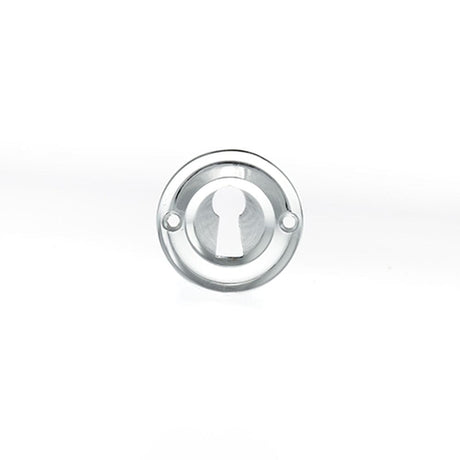 Old English Door Furniture Polished Chrome / Mortice Key Profile Escutcheons Old English Solid Brass Open Key Hole Escutcheon - Polished Chrome