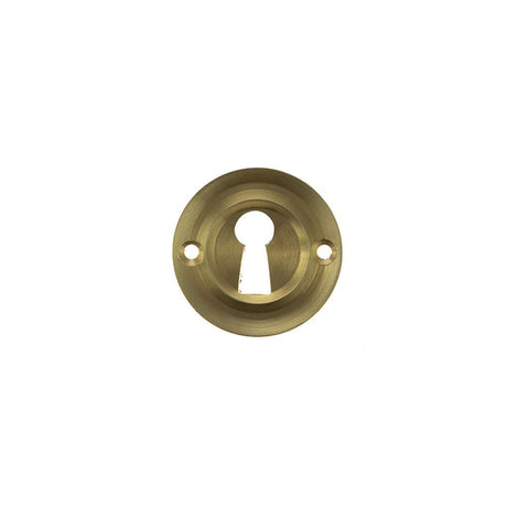 Old English Door Furniture Satin Brass / Mortice Key Profile Escutcheons Old English Solid Brass Open Key Hole Escutcheon - Satin Brass