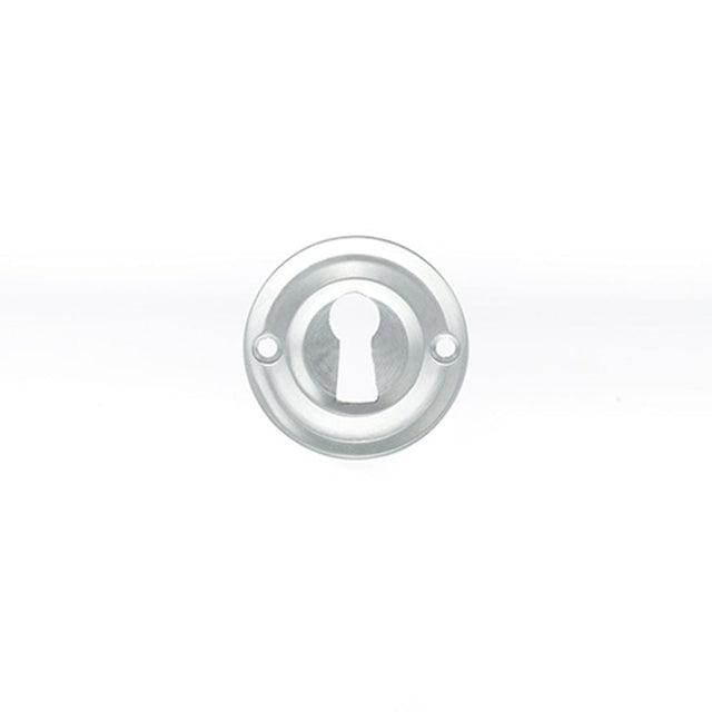 Old English Door Furniture Satin Chrome / Mortice Key Profile Escutcheons Old English Solid Brass Open Key Hole Escutcheon - Satin Chrome