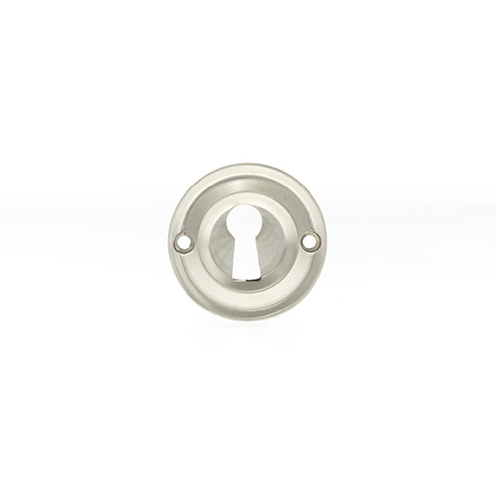 Old English Door Furniture Satin Nickel / Mortice Key Profile Escutcheons Old English Solid Brass Open Key Hole Escutcheon - Satin Nickel