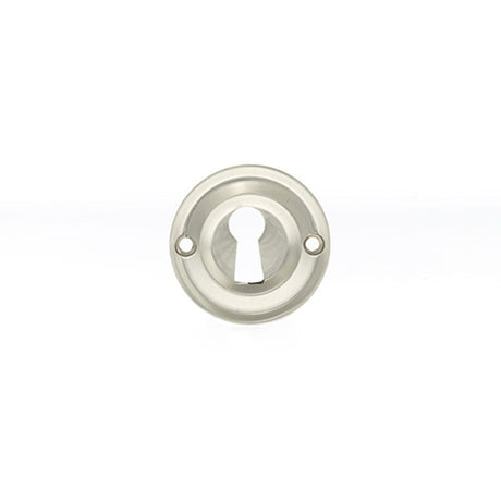 Old English Door Furniture Satin Nickel / Mortice Key Profile Escutcheons Old English Solid Brass Open Key Hole Escutcheon - Satin Nickel