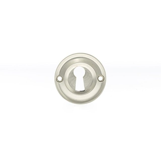 Old English Door Furniture Satin Nickel / Mortice Key Profile Escutcheons Old English Solid Brass Open Key Hole Escutcheon - Satin Nickel