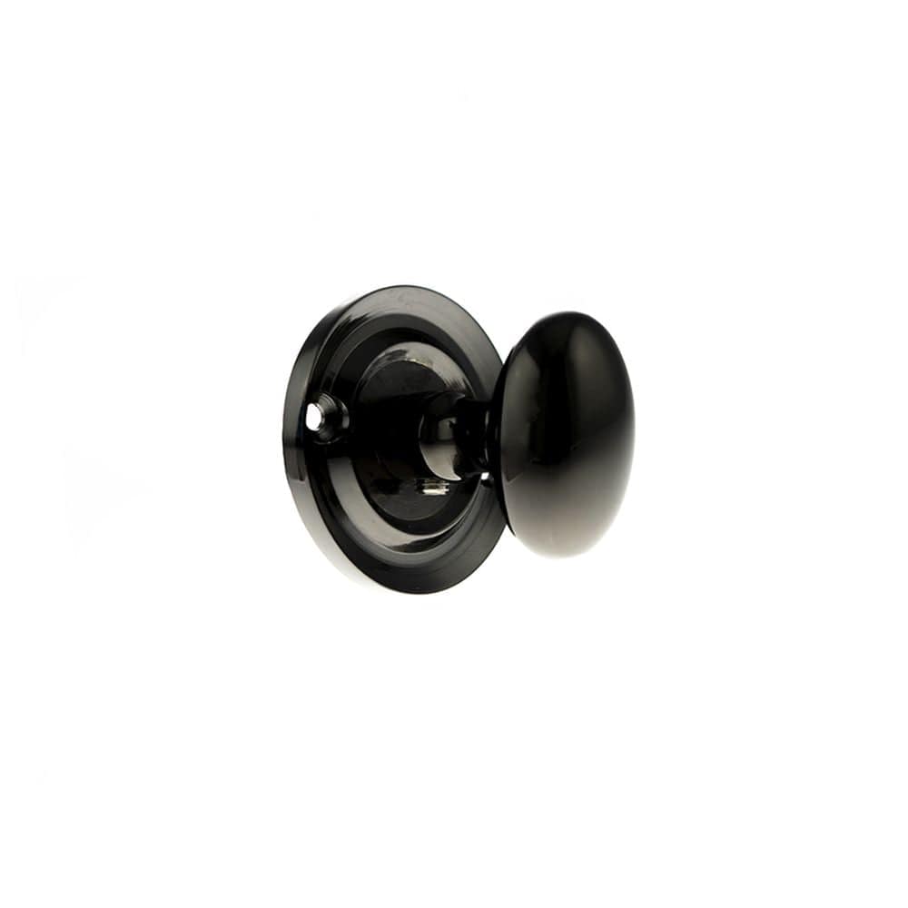 Old English Door Furniture Black Nickel / No Old English Solid Brass Oval WC Turn and Release - Black Nickel