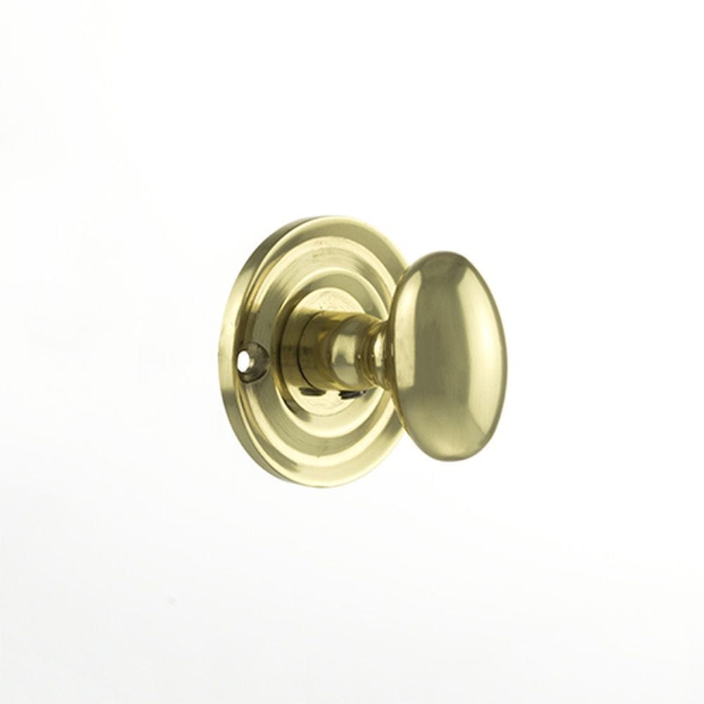 Old English Door Furniture Polished Brass / No Old English Solid Brass Oval WC Turn and Release - Polished Brass