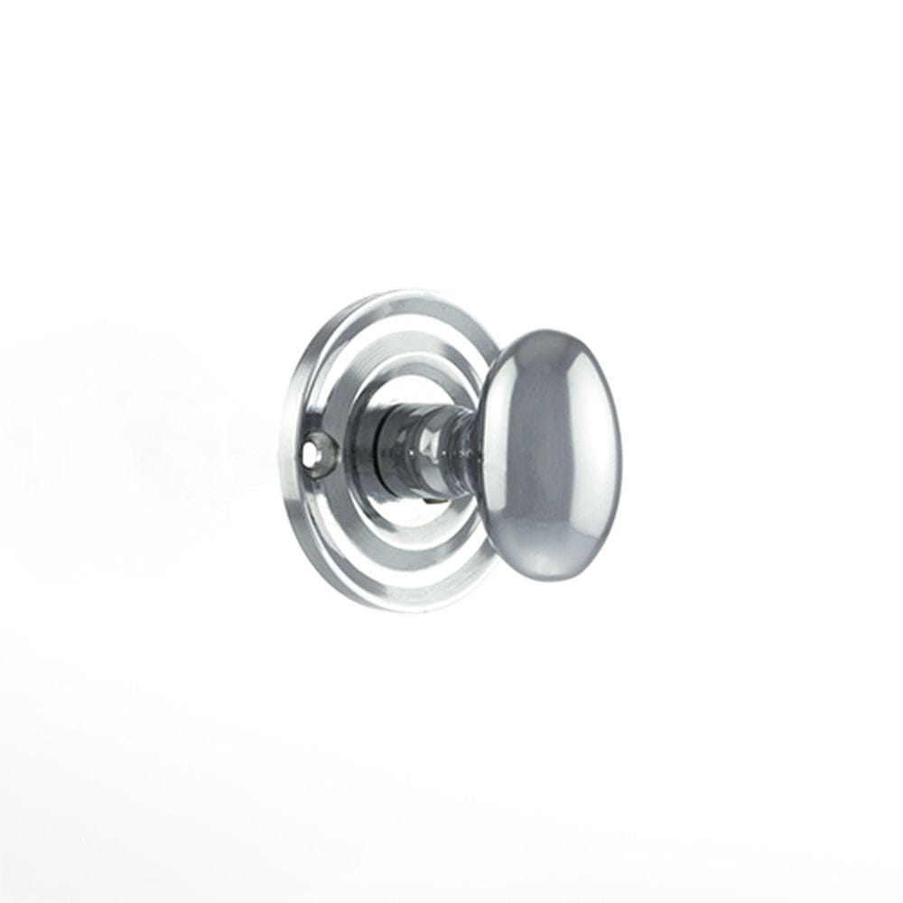 Old English Door Furniture Polished Chrome / No Old English Solid Brass Oval WC Turn and Release - Polished Chrome