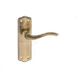 Old English Door Furniture Antique Brass / Latch Handles Old English Warwick Latch Lever on Backplate - Antique Brass