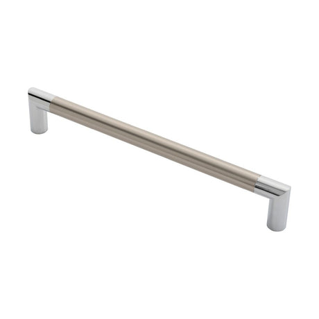 This is an image of a Serozzetta - Trend Suited Pull Handle - Satin Nickel/Polished Chrome that is availble to order from Trade Door Handles in Kendal.