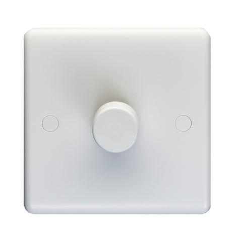 This is an image showing Eurolite Enhance White Plastic 1 Gang Dimmer - White (With White Trim) pl3504/12led available to order from trade door handles, quick delivery and discounted prices.