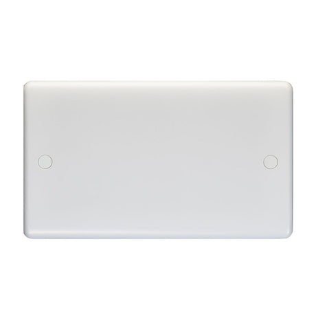 This is an image showing Eurolite Enhance White Plastic Double Blank Plate - White pl4012 available to order from trade door handles, quick delivery and discounted prices.