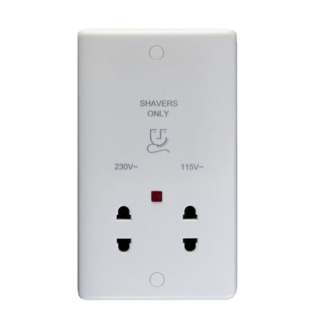 This is an image showing Eurolite Enhance White Plastic Shaver Socket - White pl4581 available to order from trade door handles, quick delivery and discounted prices.