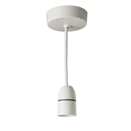 This is an image showing Eurolite Enhance White Plastic BC PENDANT SHORT SKIRT 6INCH - White pl618b22 available to order from trade door handles, quick delivery and discounted prices.
