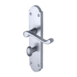 Project Hardware Door Furniture Satin Chrome / Bathroom Lock Handles Project Hardware - Door Handle for Bathroom Kensington Design Satin Chrome Finish