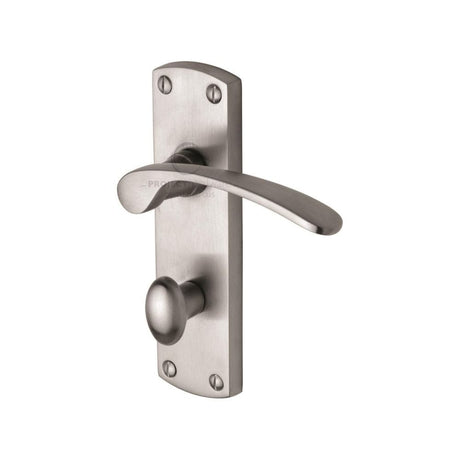 Project Hardware Door Furniture Satin Chrome / Bathroom Lock Handles Project Hardware - Door Handle for Bathroom Luca Design Satin Chrome Finish