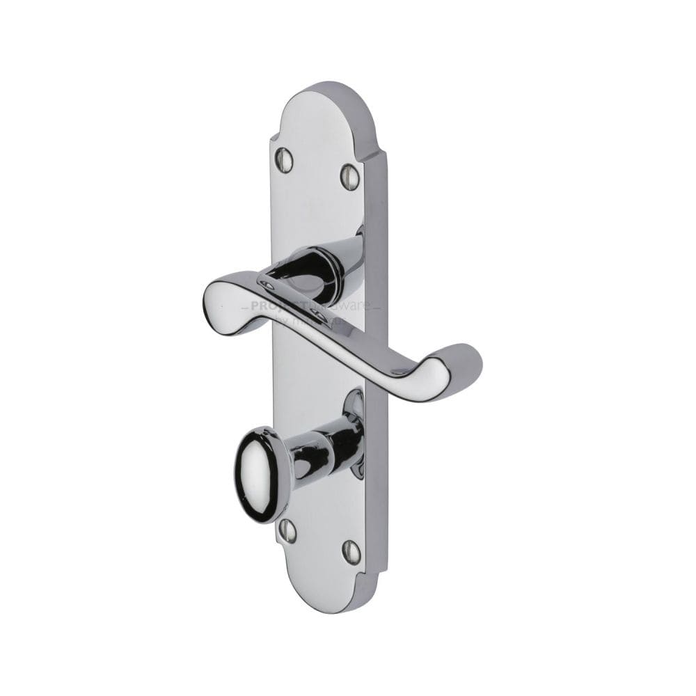 Project Hardware Door Furniture Polished Chrome / Bathroom Lock Handles Project Hardware - Door Handle for Bathroom Milton Design Polished Chrome Finish