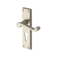 Project Hardware Door Furniture Satin Nickel / Euro Profile Lock Handles Project Hardware - Door Handle for Euro Profile Plate Malvern Design Satin Nickel