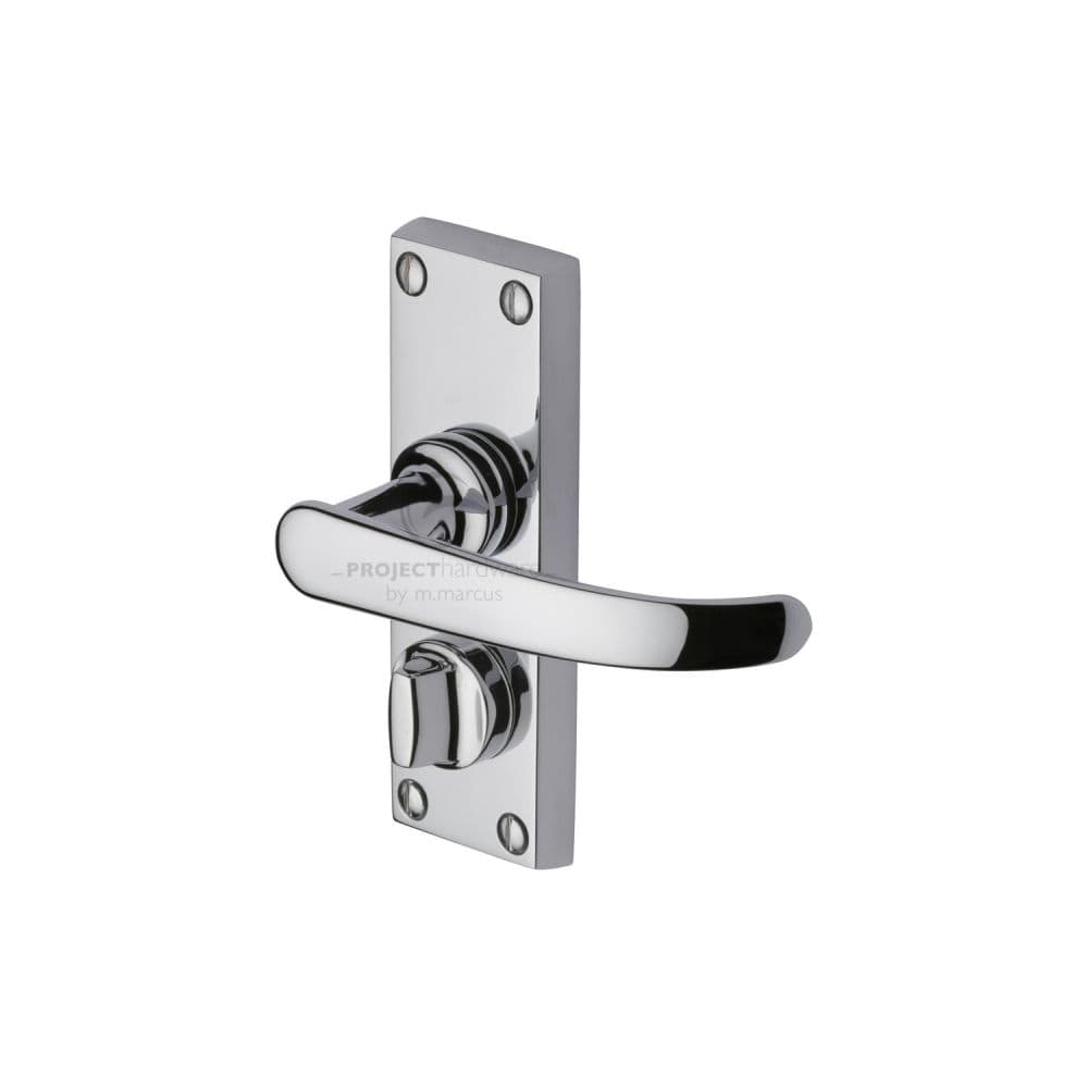 Project Hardware Door Furniture Polished Chrome / Privacy Handles Project Hardware - Door Handle for Privacy Set Avon Short Design Polished Chrome Fin
