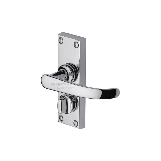 Project Hardware Door Furniture Polished Chrome / Privacy Handles Project Hardware - Door Handle for Privacy Set Avon Short Design Polished Chrome Fin