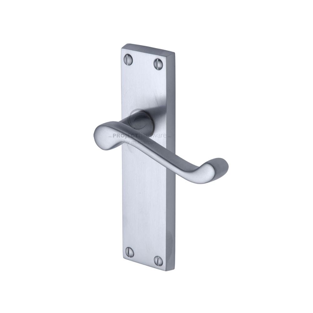 Project Hardware Door Furniture Satin Chrome / Latch Handles Project Hardware - Door Handle Lever Latch Malvern Design Satin Chrome Finish